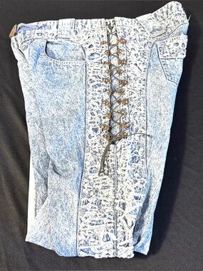 Phoenix Rising Artists Lace Up Panel Denium Jeans 36x32 Acid  Statement